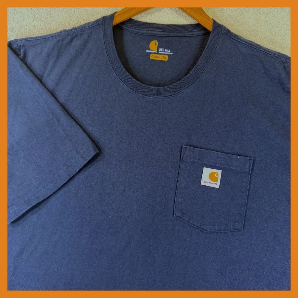 Carhartt Navy Blue Workwear Pocket T-Shirt Mens 3XL Tall K87-NVY Original Fit
